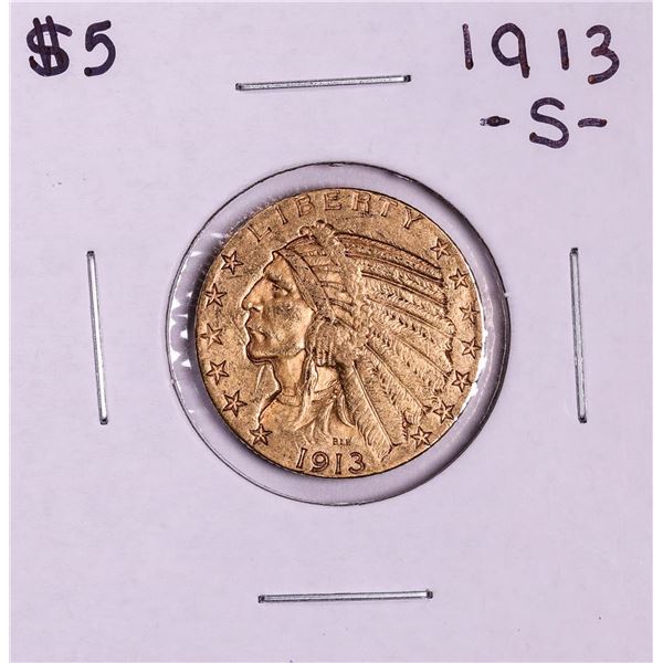 1913-S $5 Indian Head Half Eagle Gold Coin