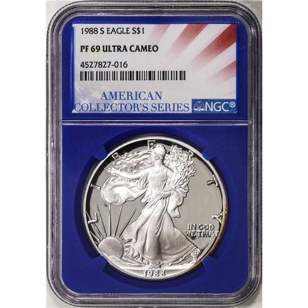 1988-S $1 Proof American Silver Eagle Coin NGC PF69 Ultra Cameo