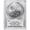 Image 2 : 2021 Type 2 $1 American Silver Eagle Coin PCGS MS70 Cleveland Signature FDOI