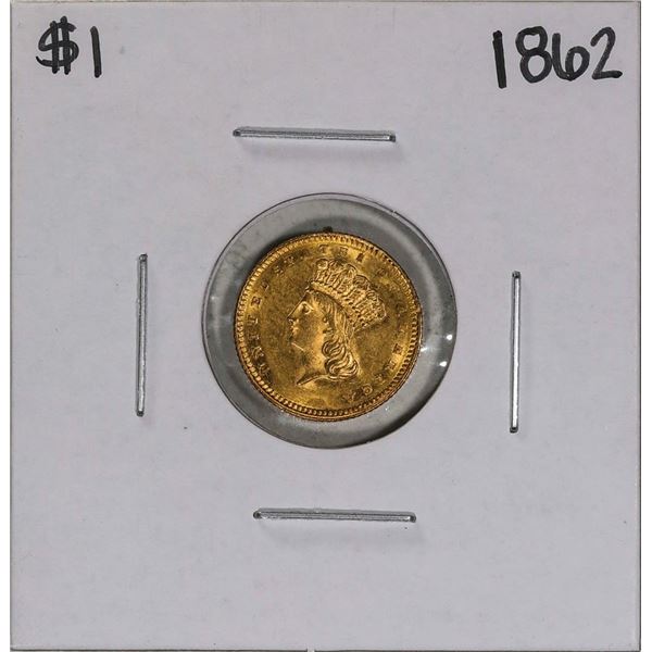 1862 $1 Indian Princess Head Gold Dollar Coin