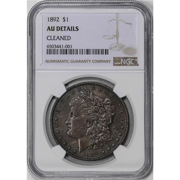 1892 $1 Morgan Silver Dollar Coin NGC AU Details