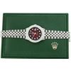 Image 4 : Rolex Men's Stainless Steel Red Vignette 3 ctw Diamond Datejust Wristwatch