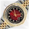 Image 1 : Rolex Men's Two Tone Red Vignette 3 ctw Channel Set Diamond Datejust Wristwatch