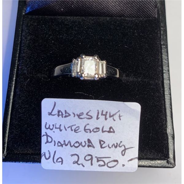 LADIES 14KT WHITE GOLD DIAMOND RING W/A - $2,950. - SZ 6