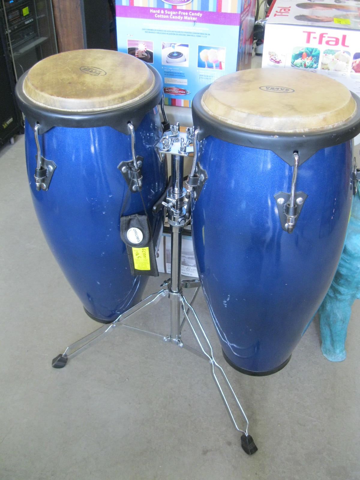DOUBLE BONGO DRUM SET W STAND double-bongo-drum-set-w-stand