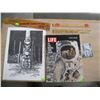 Image 1 : MISC. LIFE MAGAZINE "TO THE MOON & BACK", WOODEN RULERS, "BEAVER TOTEM" PRINT, ETC.