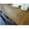 Image 2 : LG. OVAL SPLIT BASE OAK DINING TABLE W/8 NEWLY UPHOLSTERED CHAIRS & 3 LEAFS