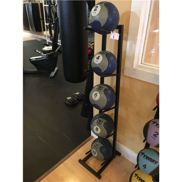 SET OF ULTIMATE FITNESS MEDICINE BALLS WITH STORAGE RACK-2LB/4LB/6LB ...