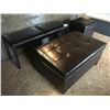 Image 2 : GROUP OF 3 CHOCOLATE BROWN LEATHER BENCHES/FOOTSTOOLS