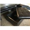 Image 3 : GROUP OF 3 CHOCOLATE BROWN LEATHER BENCHES/FOOTSTOOLS