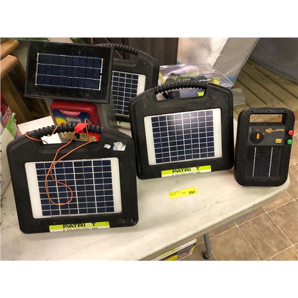 Large group of solar powered fence chargers - includes Pateriot solar ...