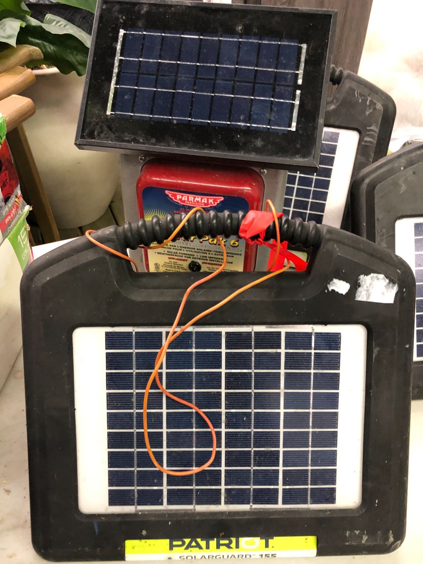 Large group of solar powered fence chargers - includes Pateriot solar ...
