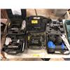 Image 1 : Group of assorted Air power Tools - includes Narrow crown stapler/ Mastercraft coil roofing nailer a