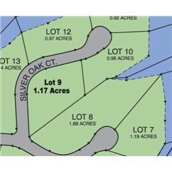 Lot 9 on Map is 1.17 Acres.