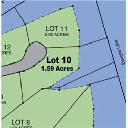 Lot 10 on Map is 1.59 Acres of Lake Front Property.