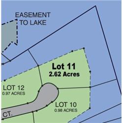 Lot 11 on Map is 2.62 Acres of Lake Front Property.