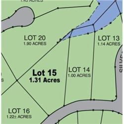 Lot 15 on Map is 1.31 Acres of Lake Front Property.