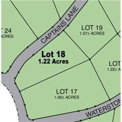 Lot 18 on Map is 1.22 Acres.