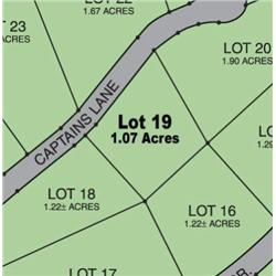 Lot 19 on Map is 1.07 Acres.