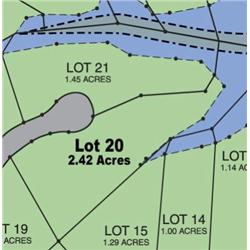 Lot 20 on Map is 2.42 Acres of Lake Front Property.