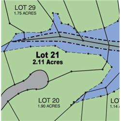 Lot 21 on Map is 2.11 Acres of Lake Front Property.