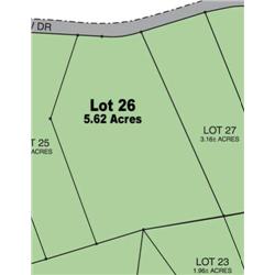 Lot 26 on Map is 5.62 Acres.