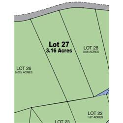 Lot 27 on Map is 3.16 Acres.