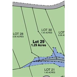 Lot 29 on Map is 1.29 Acres of Lake Front Property.