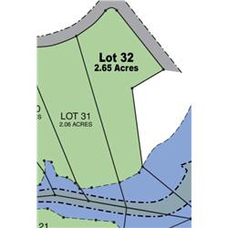 Lot 32 on Map is 2.65 Acres of Lake Front Property.