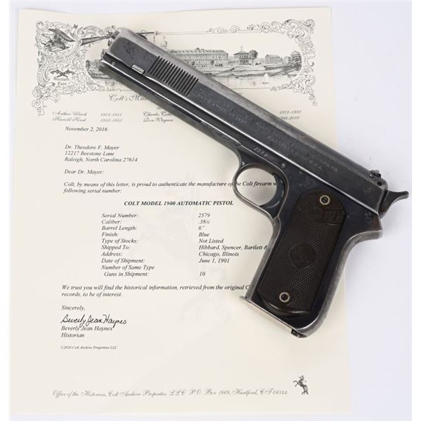 DOCUMENTED SCARCE COLT MODEL 1900 38 AUTO PISTOL