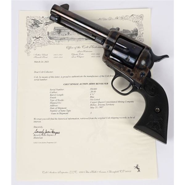 COPPER QUEEN PRE WAR COLT SAA REVOLVER