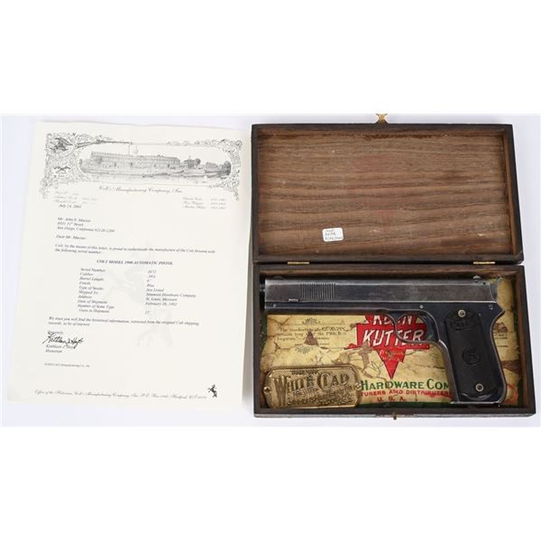 COLT MODEL 1900 .38 AUTOMATIC PISTOL MFG 1902