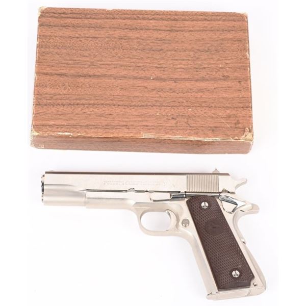 BOXED NICKEL COLT PRE 70 GOV'T AUTO PISTOL