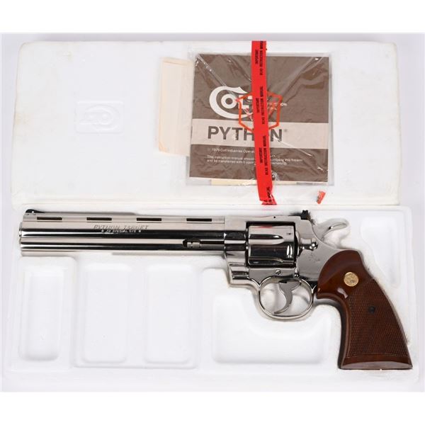 NICKEL COLT PYTHON TARGET .38 REVOLVER