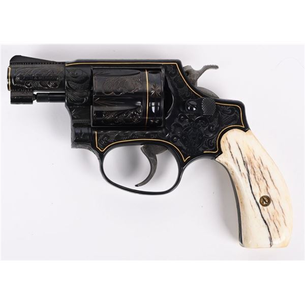 ENGRAVED GOLD INLAY SMITH & WESSON 36-7 REVOLVER