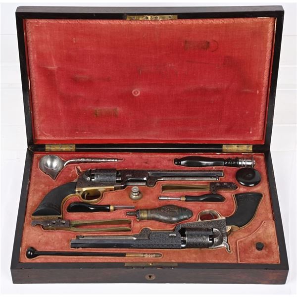 STELLAR CASED PAIR OF BREVETE COLT NAVY REVOLVERS