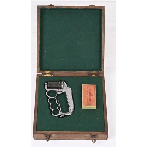 FRENCH 7MM PINFIRE FOLDING KNUCKLE KNIFE REVOLVER