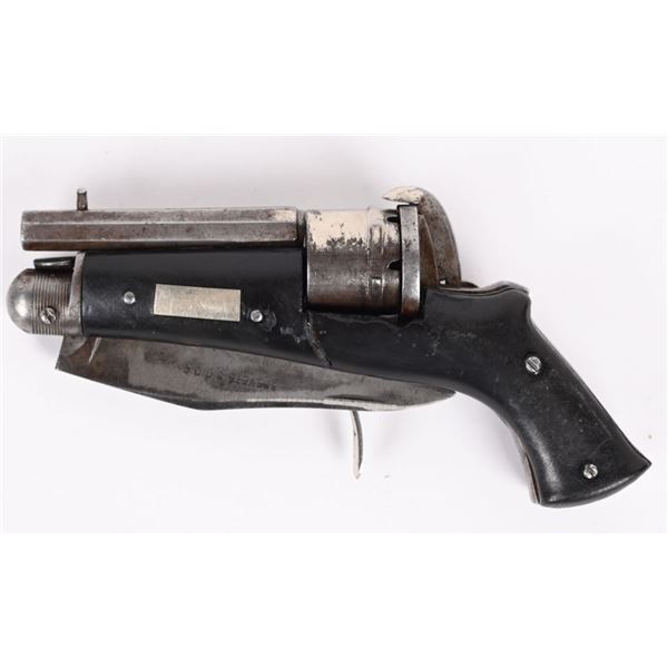 ANTIQUE 5MM PINFIRE FOLDING KNIFE REVOLVER