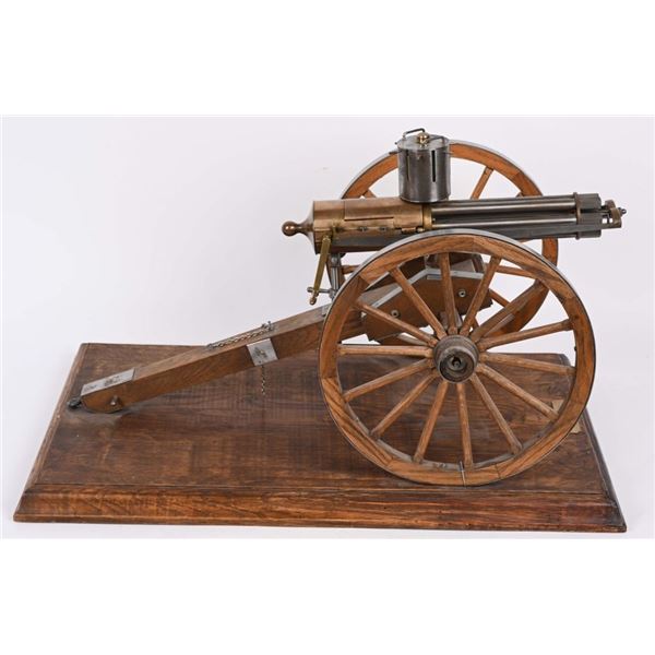 MINIATURE MODEL 1867 GATLING GUN ON CARRIAGE