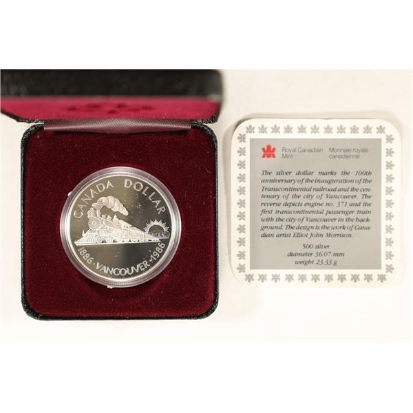 1986 CANADA VANCOUVER SILVER DOLLAR PROOF .3750