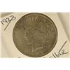 Image 1 : 1923 PEACE SILVER DOLLAR