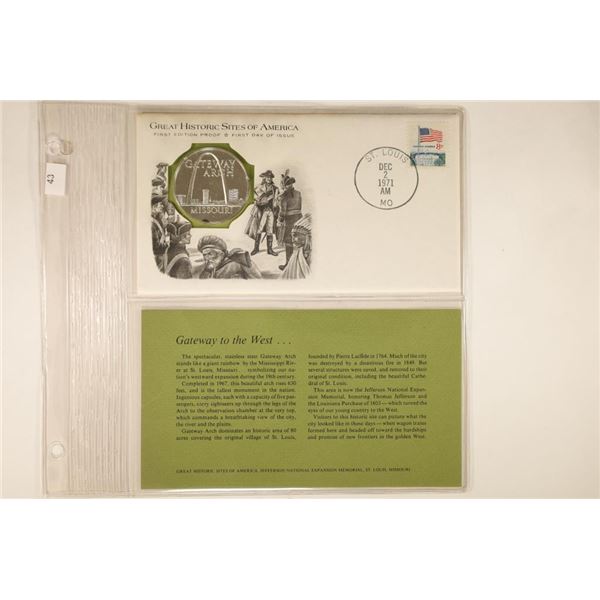 STERLING SILVER PROOF ROUND ON 1971 FDC WITH INFO