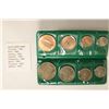 Image 1 : IRELAND 8 COIN UNC SET IN GREEN FOLIO. COINS