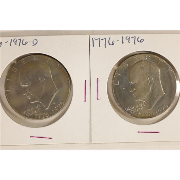 1976 & 1976-D IKE DOLLARS (UNC) THE 1976 IS TONED