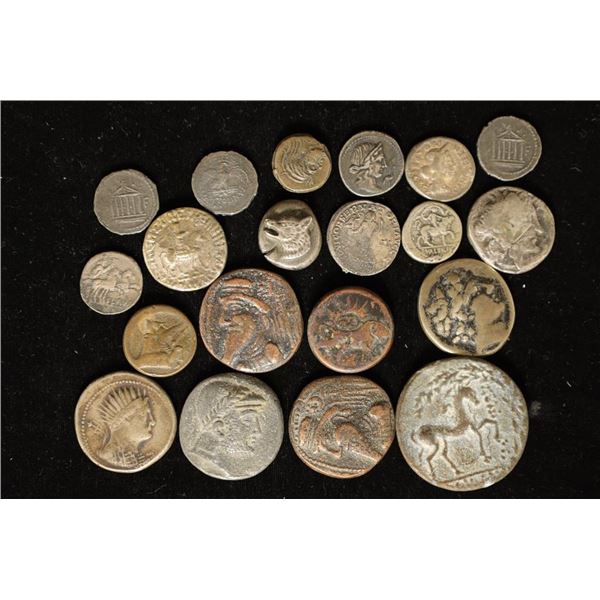 20 REPLICA ANCIENT COINS. VARIOUS SIZES & DESIGN