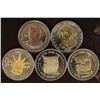 Image 1 : 5 PARTIALLY GOLD PLATED DOUBLE EAGLES REAGAN,