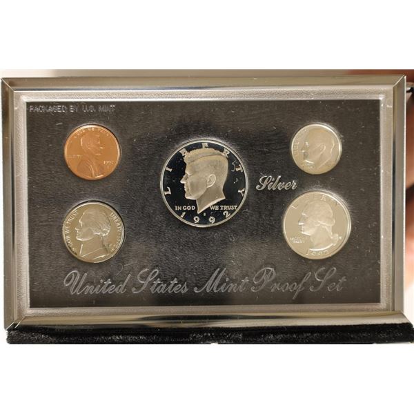 1992 US SILVER PREMIER PROOF SET (WITH BOX)