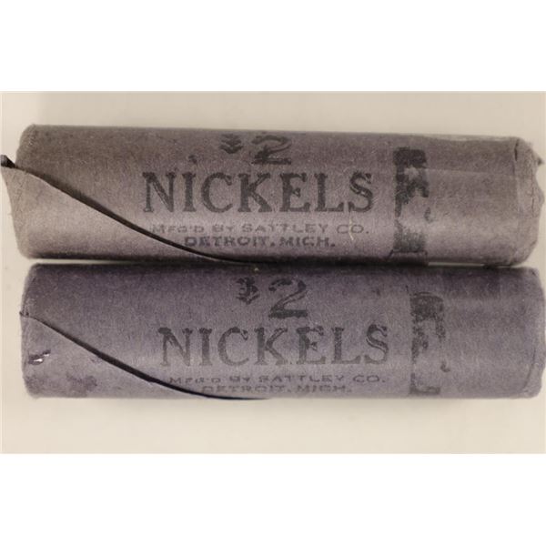 2 SOLID DATE ROLLS OF 1963-P JEFFERSON NICKELS BU