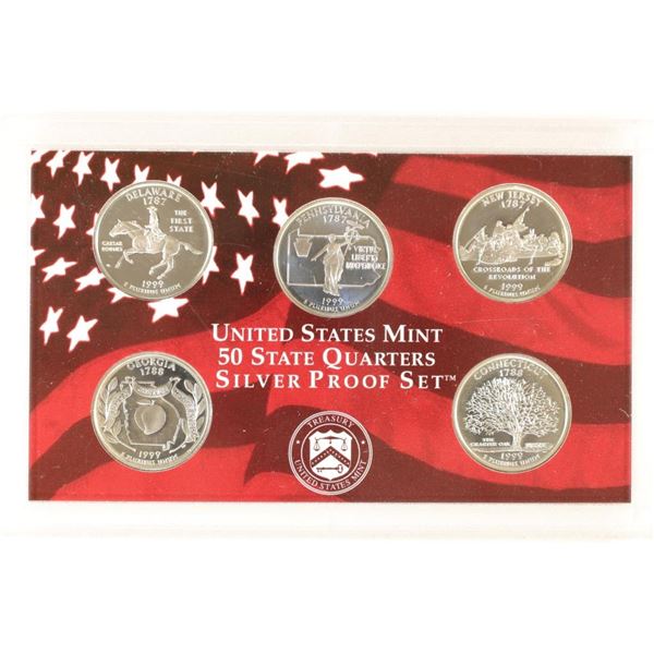 1999 SILVER US 50 STATE QUARTERS PROOF SET NO BOX