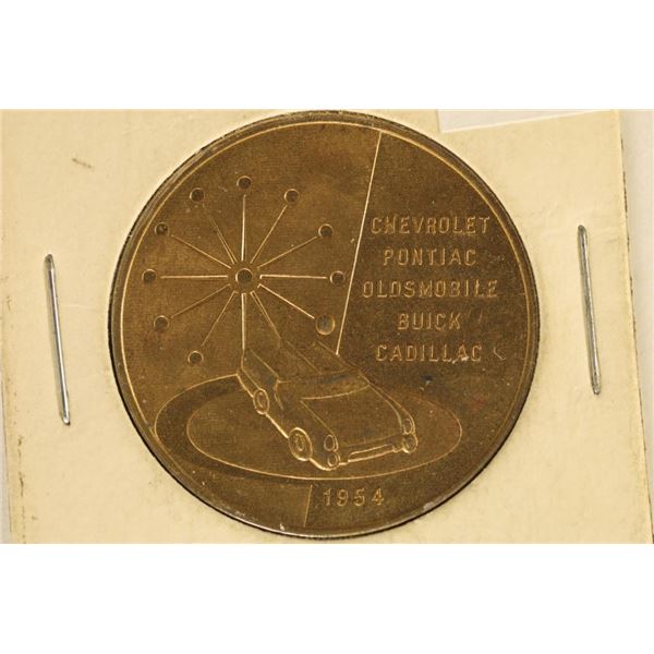 1 1/4'' BRASS TOKEN "MOTORAMA OF 1954" GENERAL